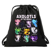 Axolotl Kawaii Axolotls Of The World Axolotl Animals Drawstring Bag