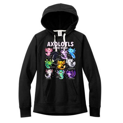 Axolotl Kawaii Axolotls Of The World Axolotl Animals Women's Fleece Hoodie