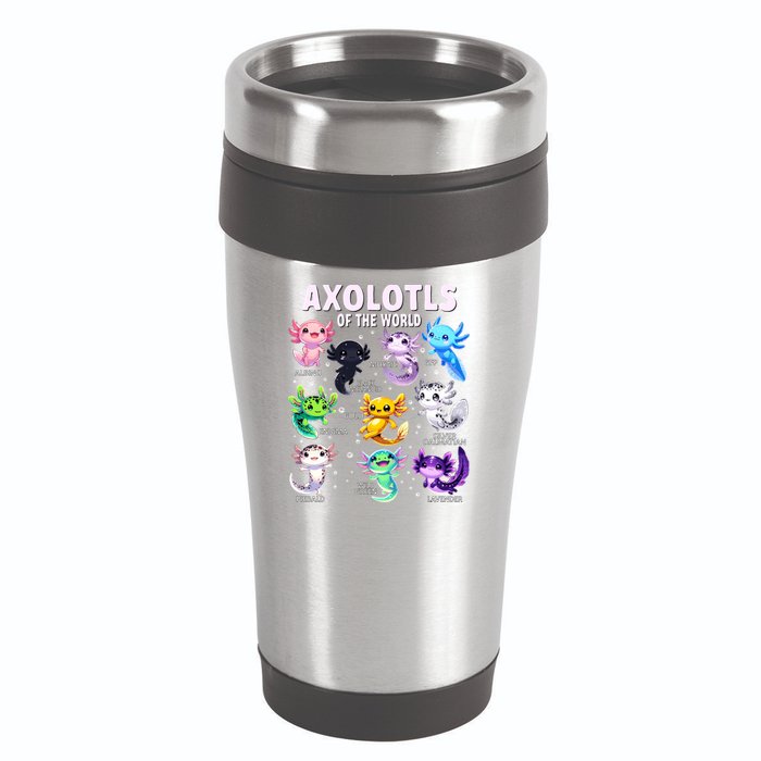 Axolotl Kawaii Axolotls Of The World Axolotl Animals 16oz Travel Tumbler