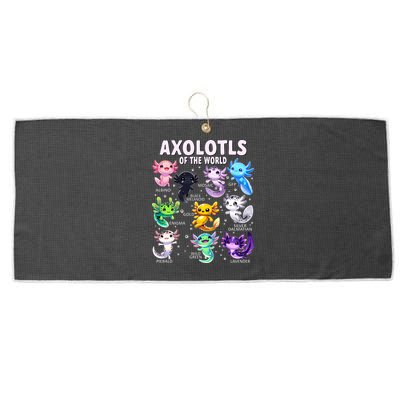 Axolotl Kawaii Axolotls Of The World Axolotl Animals Large Microfiber Waffle Golf Towel