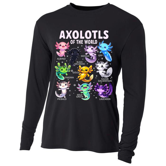 Axolotl Kawaii Axolotls Of The World Axolotl Animals Cooling Performance Long Sleeve Crew