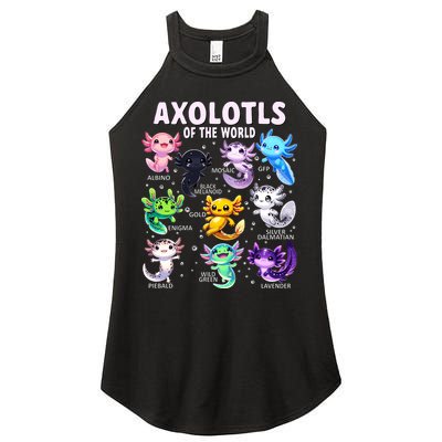 Axolotl Kawaii Axolotls Of The World Axolotl Animals Women's Perfect Tri Rocker Tank