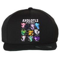 Axolotl Kawaii Axolotls Of The World Axolotl Animals Wool Snapback Cap