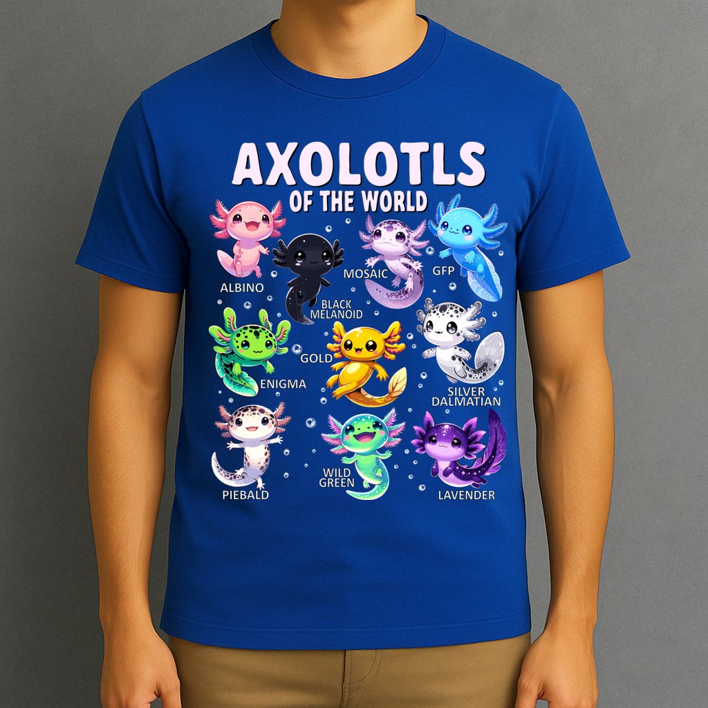 Axolotl Kawaii Axolotls Of The World Axolotl Animals T-Shirt