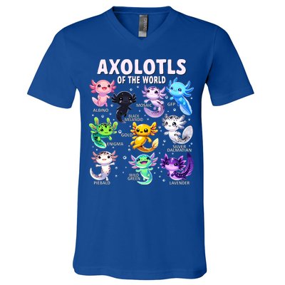Axolotl Kawaii Axolotls Of The World Axolotl Animals V-Neck T-Shirt