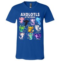 Axolotl Kawaii Axolotls Of The World Axolotl Animals V-Neck T-Shirt