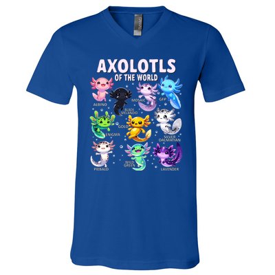 Axolotl Kawaii Axolotls Of The World Axolotl Animals V-Neck T-Shirt