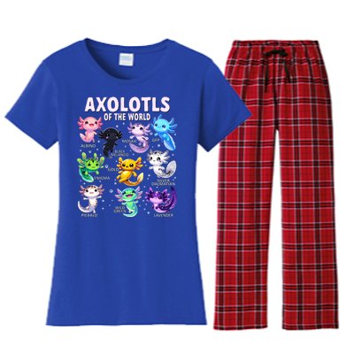 Axolotl Kawaii Axolotls Of The World Axolotl Animals Women's Flannel Pajama Set