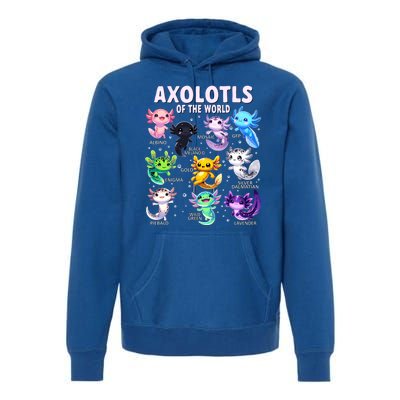 Axolotl Kawaii Axolotls Of The World Axolotl Animals Premium Hoodie