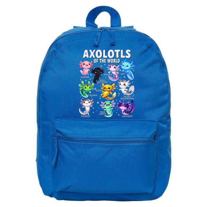 Axolotl Kawaii Axolotls Of The World Axolotl Animals 16 in Basic Backpack