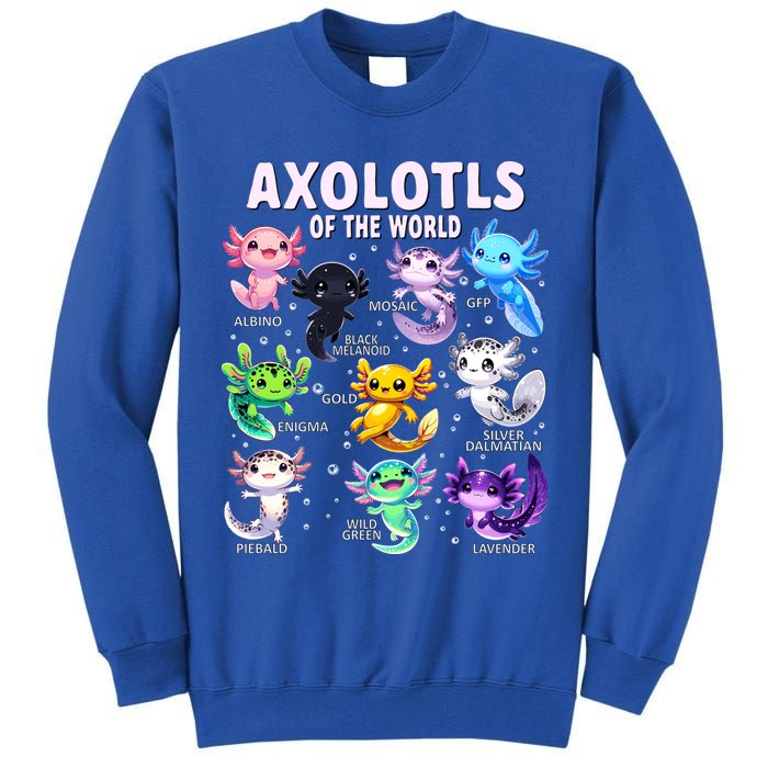 Axolotl Kawaii Axolotls Of The World Axolotl Animals Tall Sweatshirt