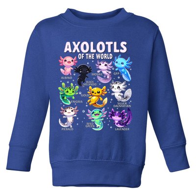 Axolotl Kawaii Axolotls Of The World Axolotl Animals Toddler Sweatshirt