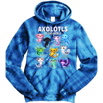 Axolotl Kawaii Axolotls Of The World Axolotl Animals Tie Dye Hoodie