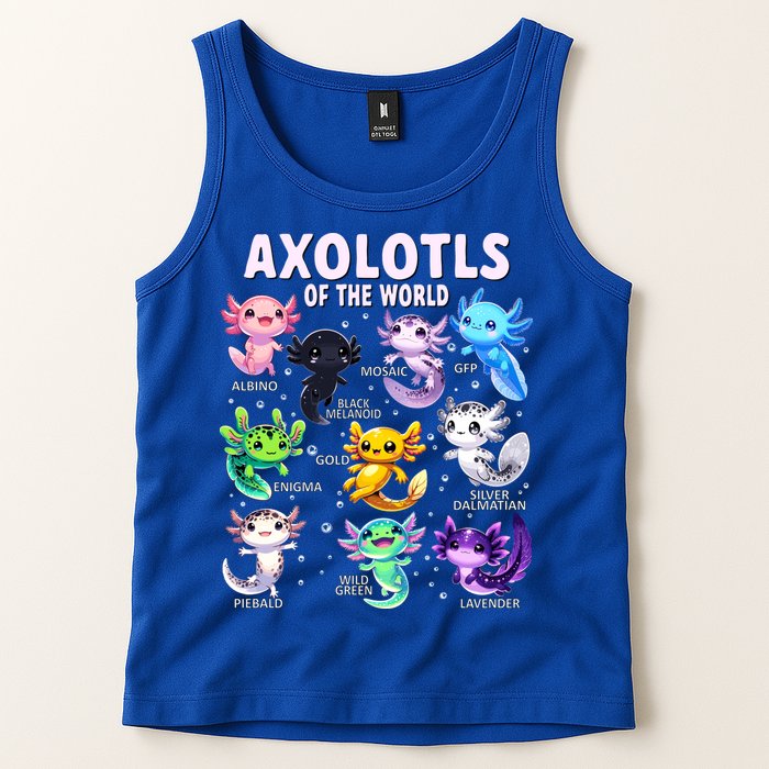 Axolotl Kawaii Axolotls Of The World Axolotl Animals Tank Top