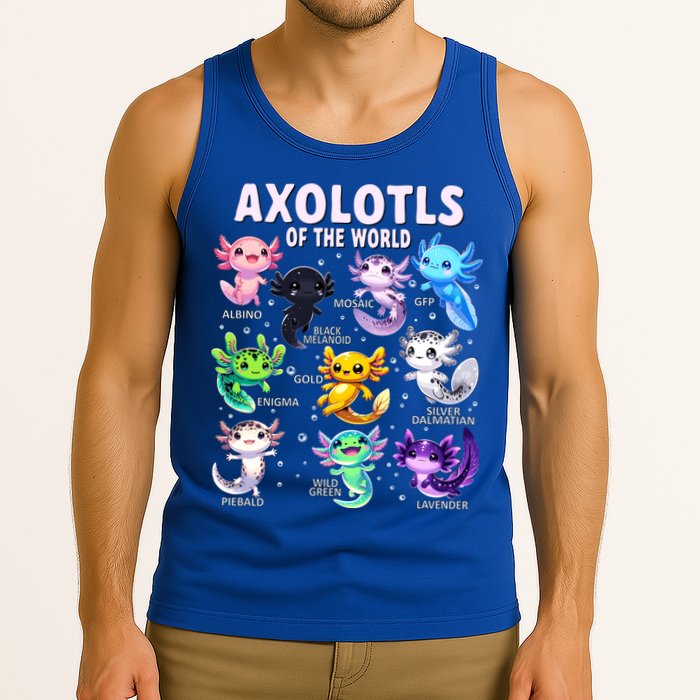 Axolotl Kawaii Axolotls Of The World Axolotl Animals Tank Top