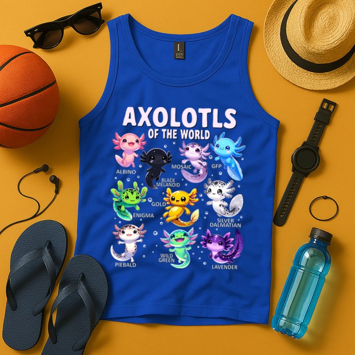 Axolotl Kawaii Axolotls Of The World Axolotl Animals Tank Top