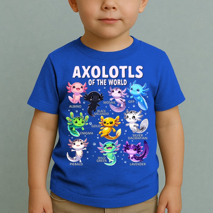 Axolotl Kawaii Axolotls Of The World Axolotl Animals Toddler T-Shirt