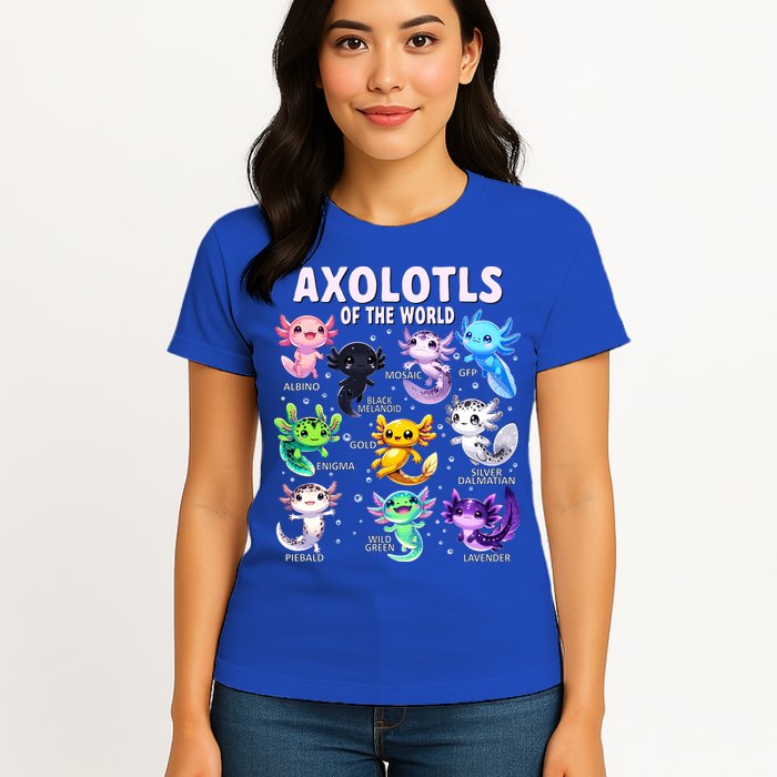 Axolotl Kawaii Axolotls Of The World Axolotl Animals Womens T-Shirt