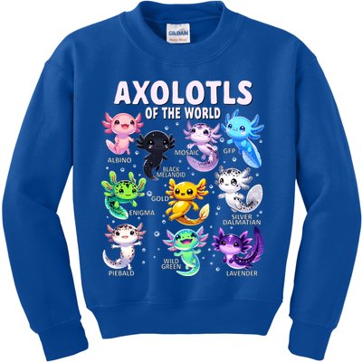 Axolotl Kawaii Axolotls Of The World Axolotl Animals Kids Sweatshirt