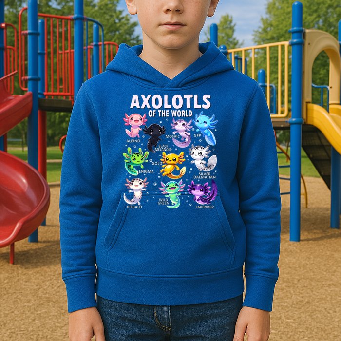 Axolotl Kawaii Axolotls Of The World Axolotl Animals Kids Hoodie