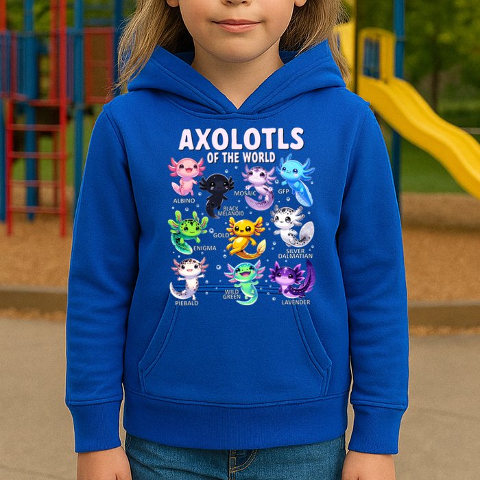 Axolotl Kawaii Axolotls Of The World Axolotl Animals Kids Hoodie