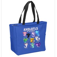 Axolotl Kawaii Axolotls Of The World Axolotl Animals Zip Tote Bag