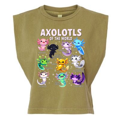 Axolotl Kawaii Axolotls Of The World Axolotl Animals Garment-Dyed Women's Muscle Tee