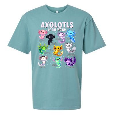 Axolotl Kawaii Axolotls Of The World Axolotl Animals Sueded Cloud Jersey T-Shirt