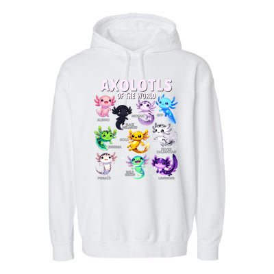 Axolotl Kawaii Axolotls Of The World Axolotl Animals Garment-Dyed Fleece Hoodie