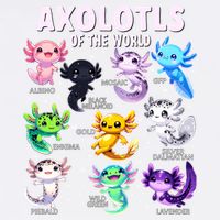 Axolotl Kawaii Axolotls Of The World Axolotl Animals Garment-Dyed Sweatshirt
