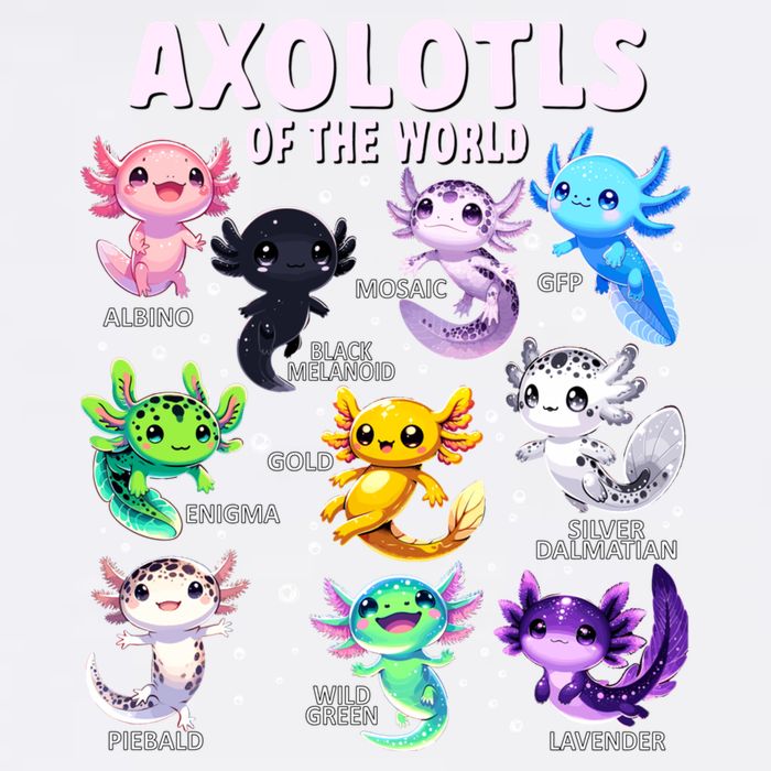 Axolotl Kawaii Axolotls Of The World Axolotl Animals Garment-Dyed Sweatshirt