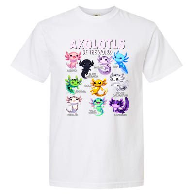 Axolotl Kawaii Axolotls Of The World Axolotl Animals Garment-Dyed Heavyweight T-Shirt