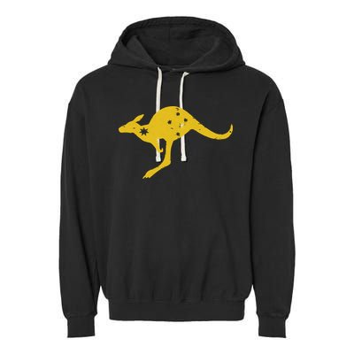 AUSTRALIA KANGAROO AUSSIE ROO FLAG ROUNDEL SPORTS MILITARY Garment-Dyed Fleece Hoodie