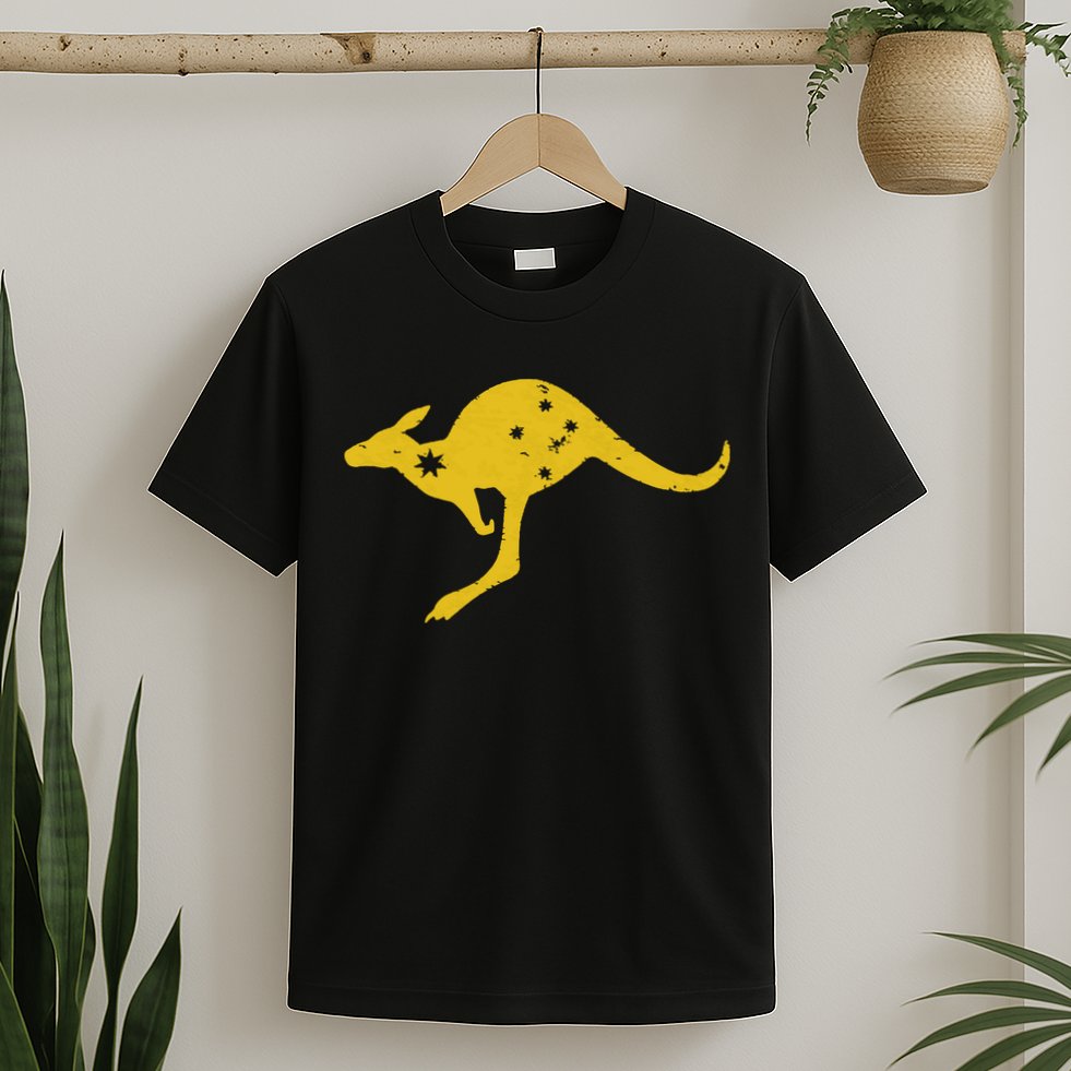 AUSTRALIA KANGAROO AUSSIE ROO FLAG ROUNDEL SPORTS MILITARY T-Shirt
