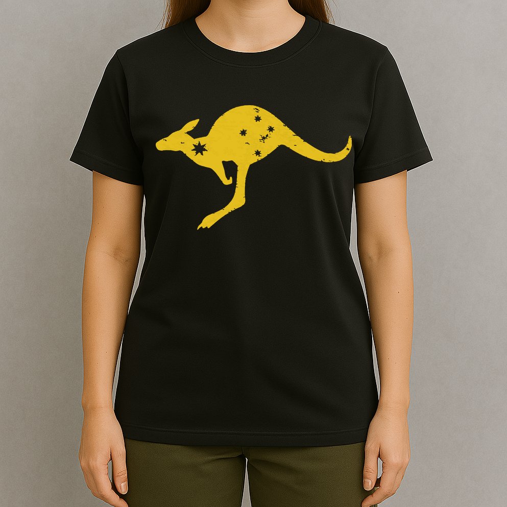 AUSTRALIA KANGAROO AUSSIE ROO FLAG ROUNDEL SPORTS MILITARY T-Shirt