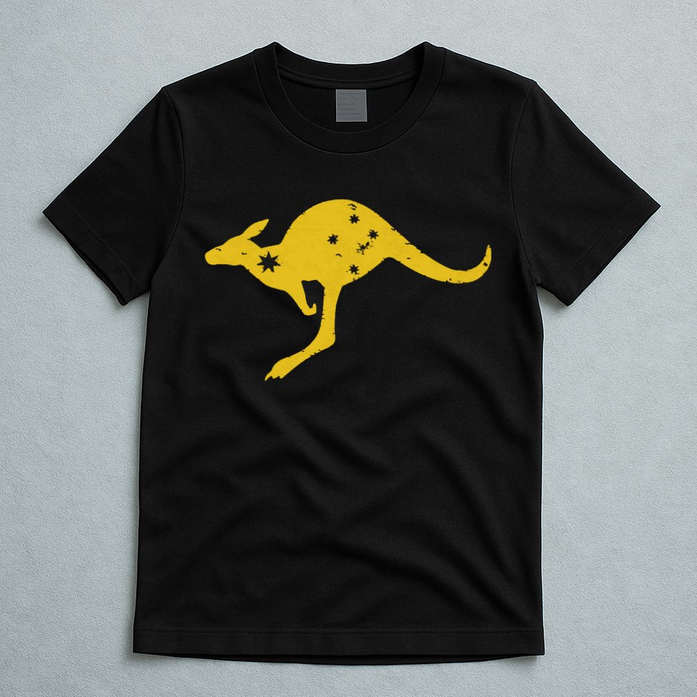AUSTRALIA KANGAROO AUSSIE ROO FLAG ROUNDEL SPORTS MILITARY T-Shirt