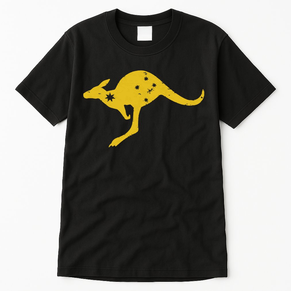 AUSTRALIA KANGAROO AUSSIE ROO FLAG ROUNDEL SPORTS MILITARY Tall T-Shirt