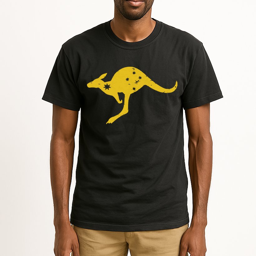 AUSTRALIA KANGAROO AUSSIE ROO FLAG ROUNDEL SPORTS MILITARY Tall T-Shirt