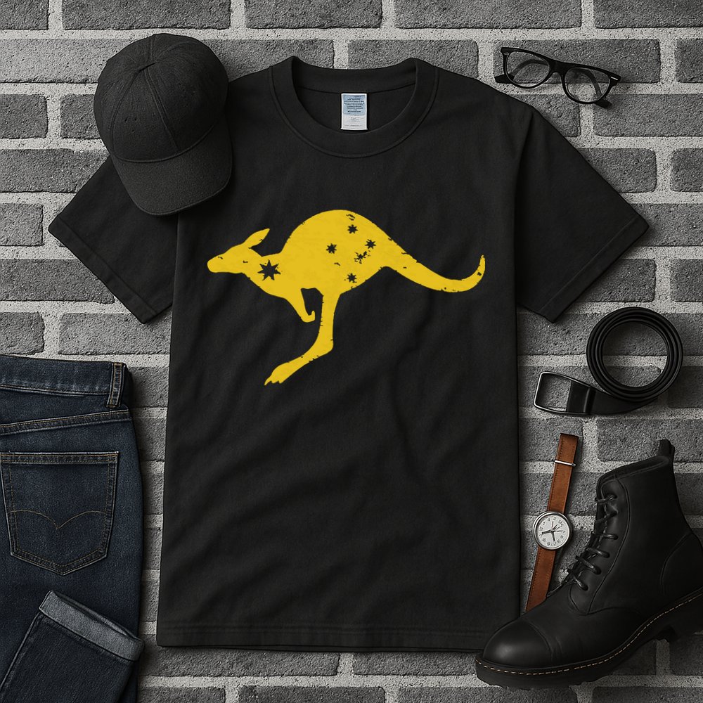 AUSTRALIA KANGAROO AUSSIE ROO FLAG ROUNDEL SPORTS MILITARY Tall T-Shirt