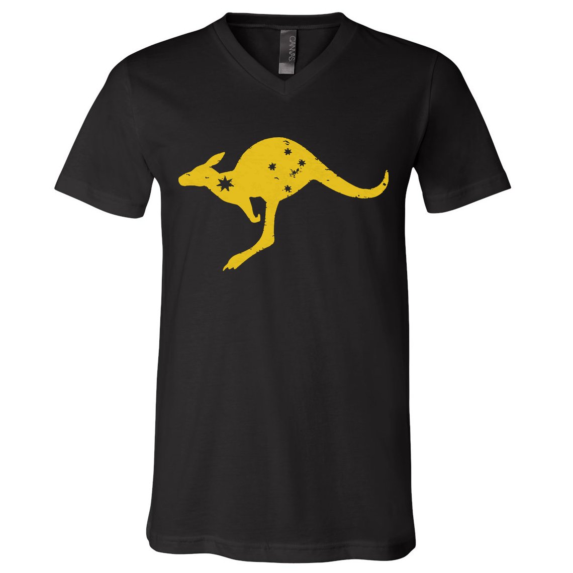 AUSTRALIA KANGAROO AUSSIE ROO FLAG ROUNDEL SPORTS MILITARY V-Neck T-Shirt