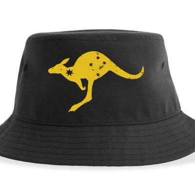 AUSTRALIA KANGAROO AUSSIE ROO FLAG ROUNDEL SPORTS MILITARY Sustainable Bucket Hat