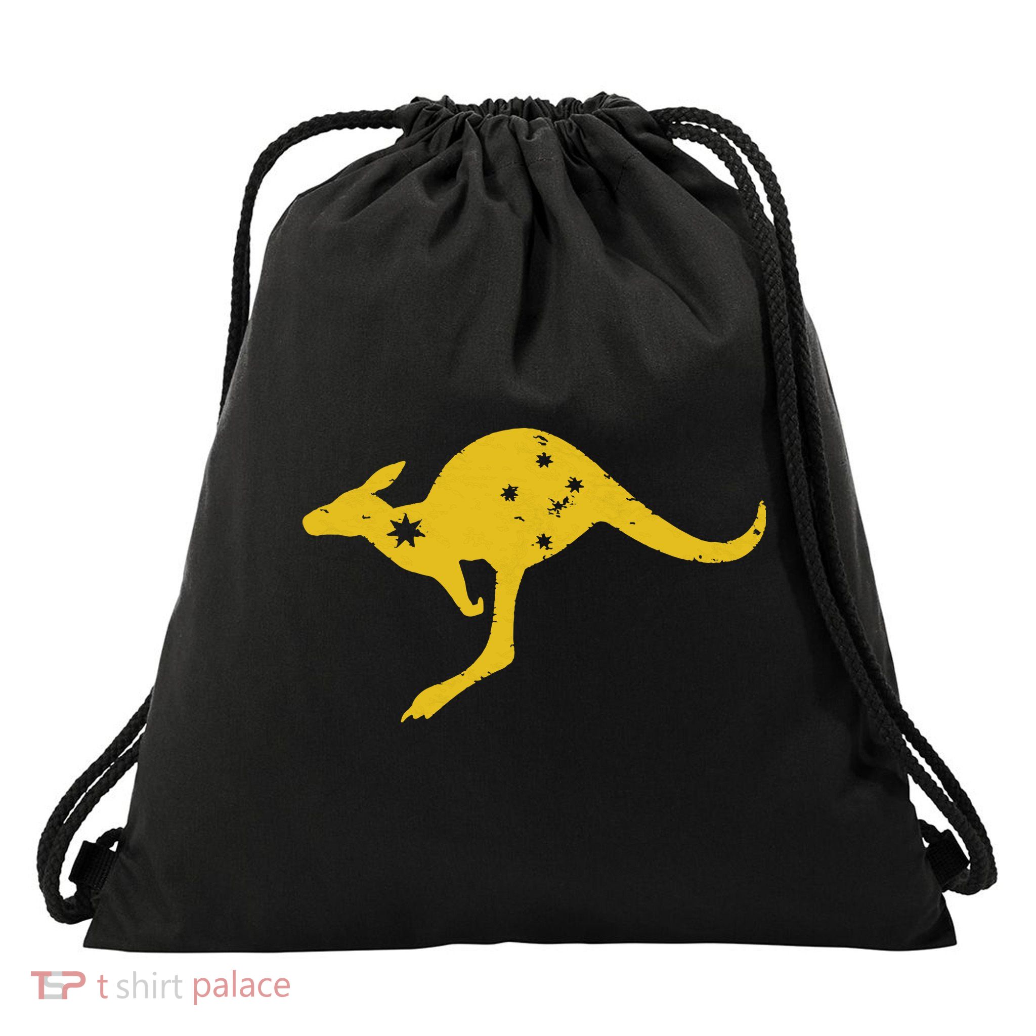 AUSTRALIA KANGAROO AUSSIE ROO FLAG ROUNDEL SPORTS MILITARY Drawstring Bag