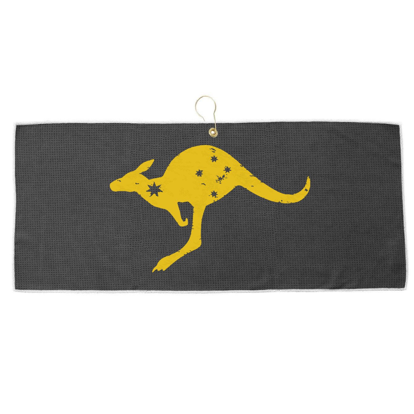 AUSTRALIA KANGAROO AUSSIE ROO FLAG ROUNDEL SPORTS MILITARY Large Microfiber Waffle Golf Towel