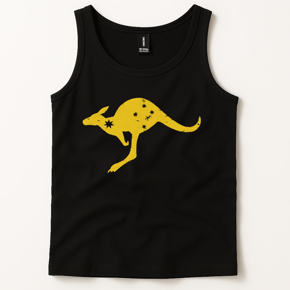 AUSTRALIA KANGAROO AUSSIE ROO FLAG ROUNDEL SPORTS MILITARY Tank Top