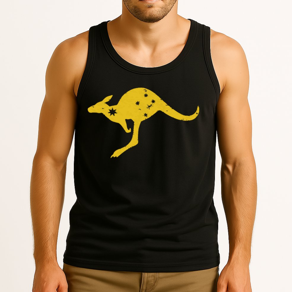 AUSTRALIA KANGAROO AUSSIE ROO FLAG ROUNDEL SPORTS MILITARY Tank Top