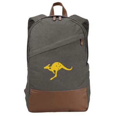 AUSTRALIA KANGAROO AUSSIE ROO FLAG ROUNDEL SPORTS MILITARY Cotton Canvas Backpack
