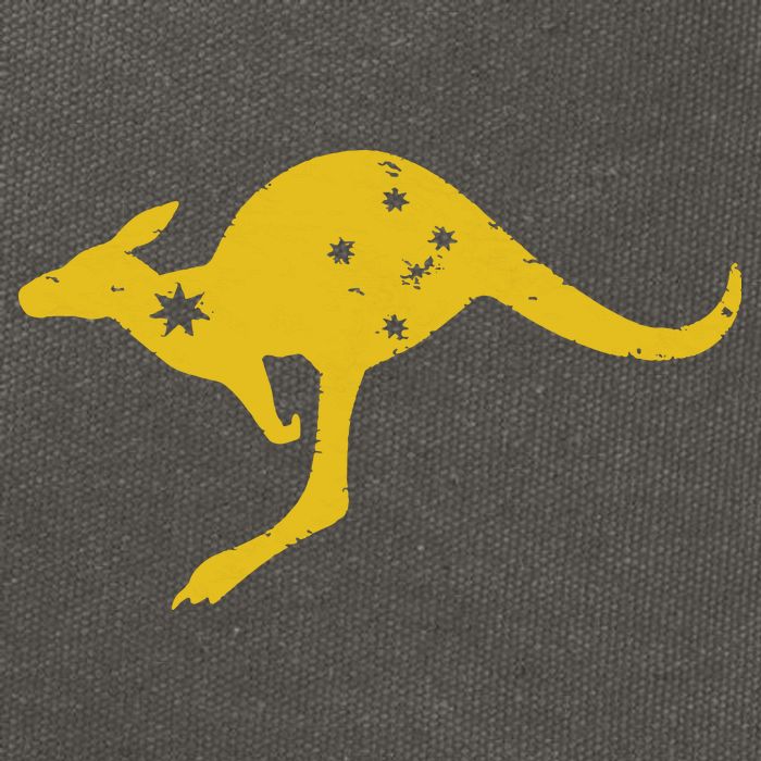 AUSTRALIA KANGAROO AUSSIE ROO FLAG ROUNDEL SPORTS MILITARY Cotton Canvas Backpack