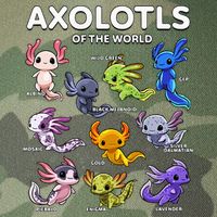 Axolotl Kawaii Axolotls Of The World Axolotl Animals Legacy Tie Dye Trucker Hat