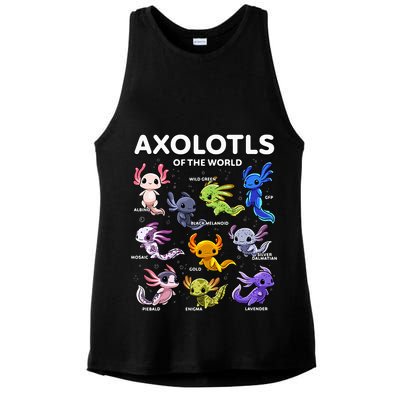 Axolotl Kawaii Axolotls Of The World Axolotl Animals Ladies PosiCharge Tri-Blend Wicking Tank