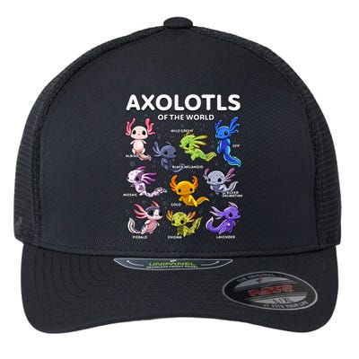 Axolotl Kawaii Axolotls Of The World Axolotl Animals Flexfit Unipanel Trucker Cap